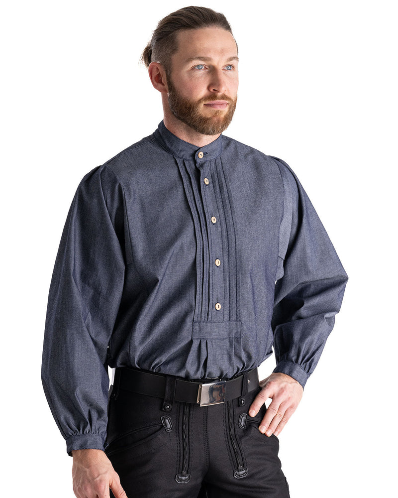 Laden Sie das Bild in Galerie -Viewer, Oyster Joris Herren Hirtenhemd - Jeansoptik