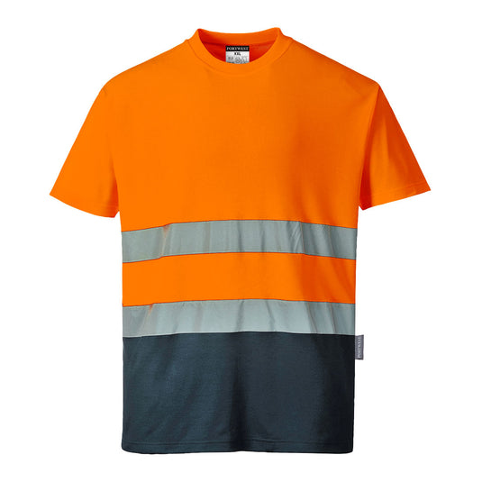 Warnschutz Cotton Comfort Kontrast T-Shirt kurzarm  - S173