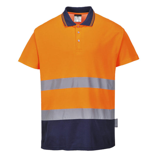 Warnschutz Cotton Comfort Kontrast Poloshirt kurzarm  - S174