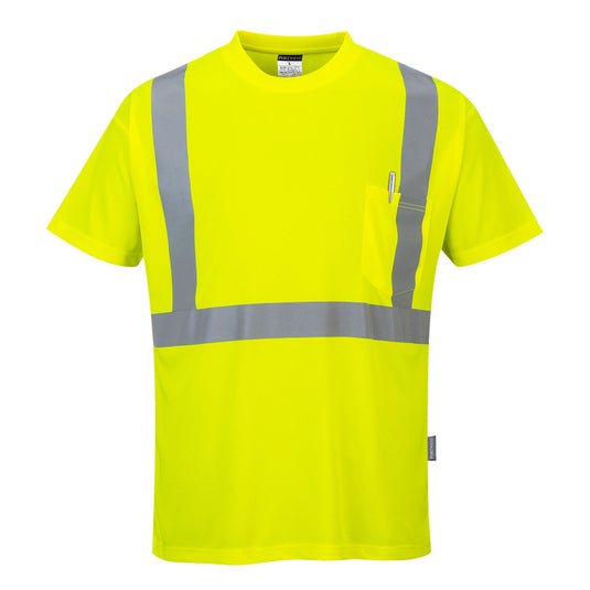 Warnschutz-T-Shirt mit Brusttasche  - S190