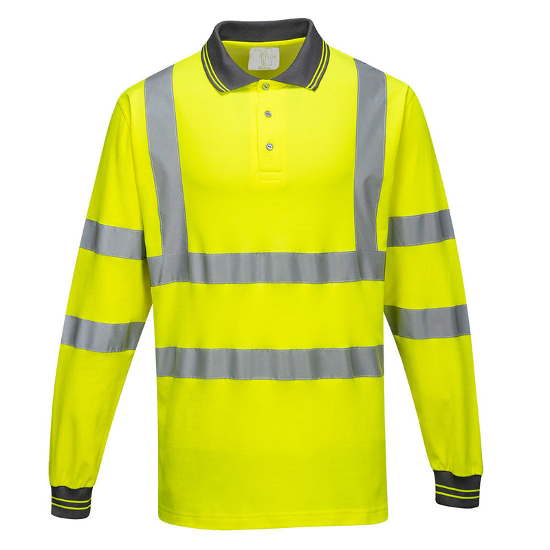 Laden Sie das Bild in Galerie -Viewer, Warnschutz Cotton Comfort Poloshirt langarm - S271