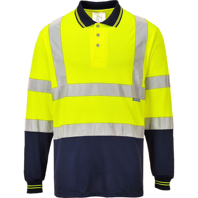 Laden Sie das Bild in Galerie -Viewer, Warnschutz Kontrast Poloshirt langarm - S279