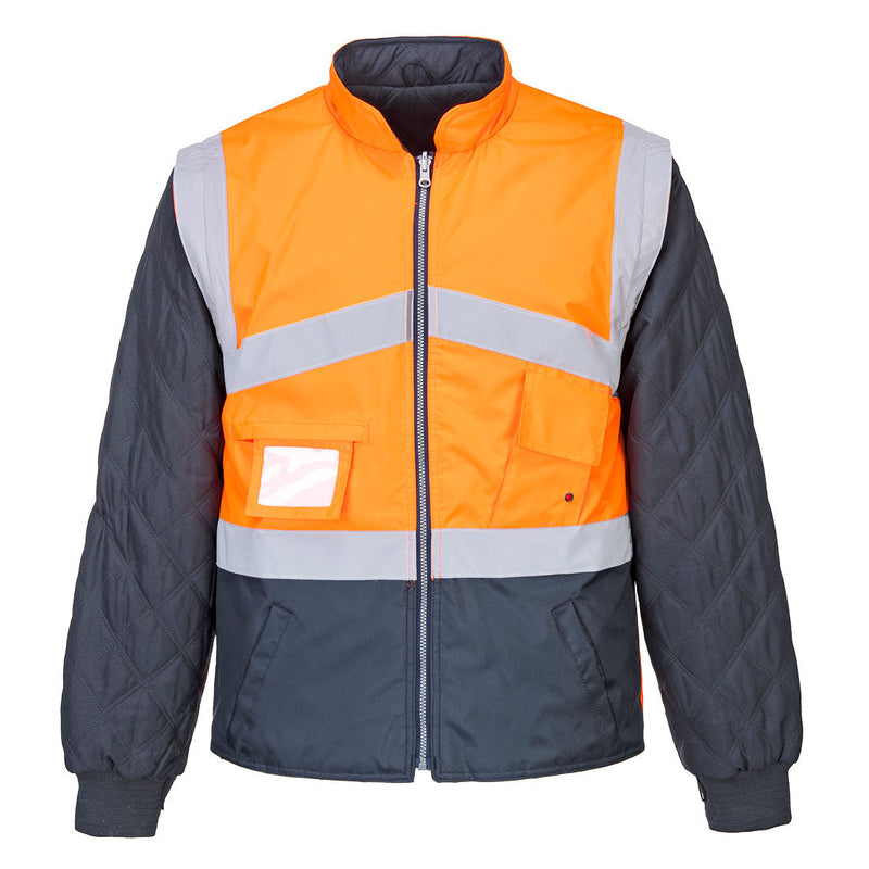 Laden Sie das Bild in Galerie -Viewer, Atmungsaktive Warnschutz 2-in-1-Wendejacke mit Kontrast - S769