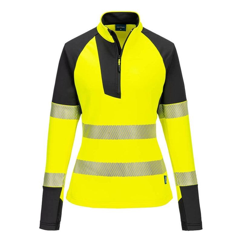 Laden Sie das Bild in Galerie -Viewer, PW3 Hi-Vis Damen Sweatshirt 1/4 Reißverschluss T173