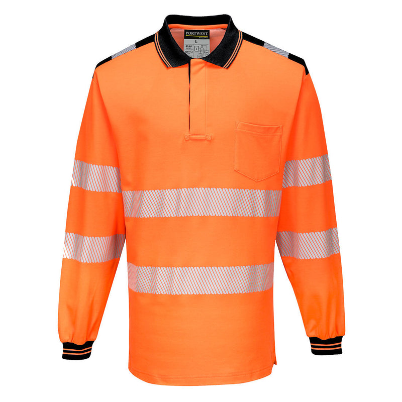 Laden Sie das Bild in Galerie -Viewer, PW3 Warnschutz Cotton Comfort Polo-Shirt, langarm - T184