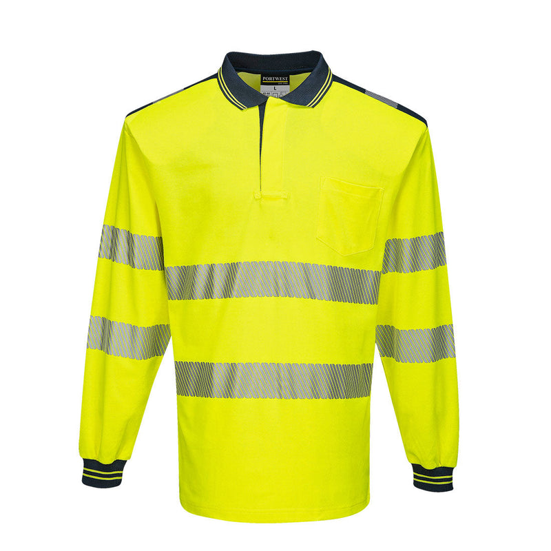 Laden Sie das Bild in Galerie -Viewer, PW3 Warnschutz Cotton Comfort Polo-Shirt, langarm - T184