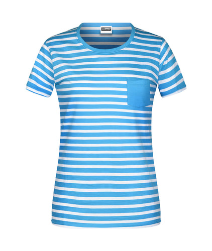 T-Shirt in maritimem Look mit Brusttasche - 8027