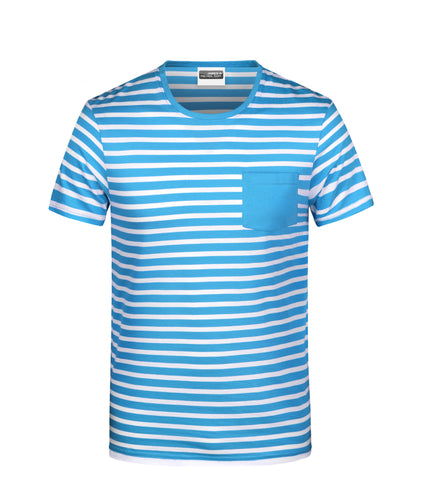 T-Shirt in maritimem Look mit Brusttasche - 8028