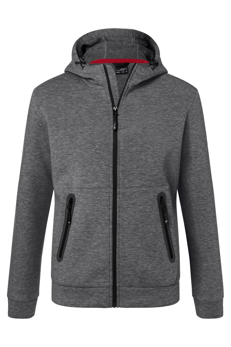 Laden Sie das Bild in Galerie -Viewer, Kapuzenjacke mit modischen Details in Melange Optik - Herren - JN1144