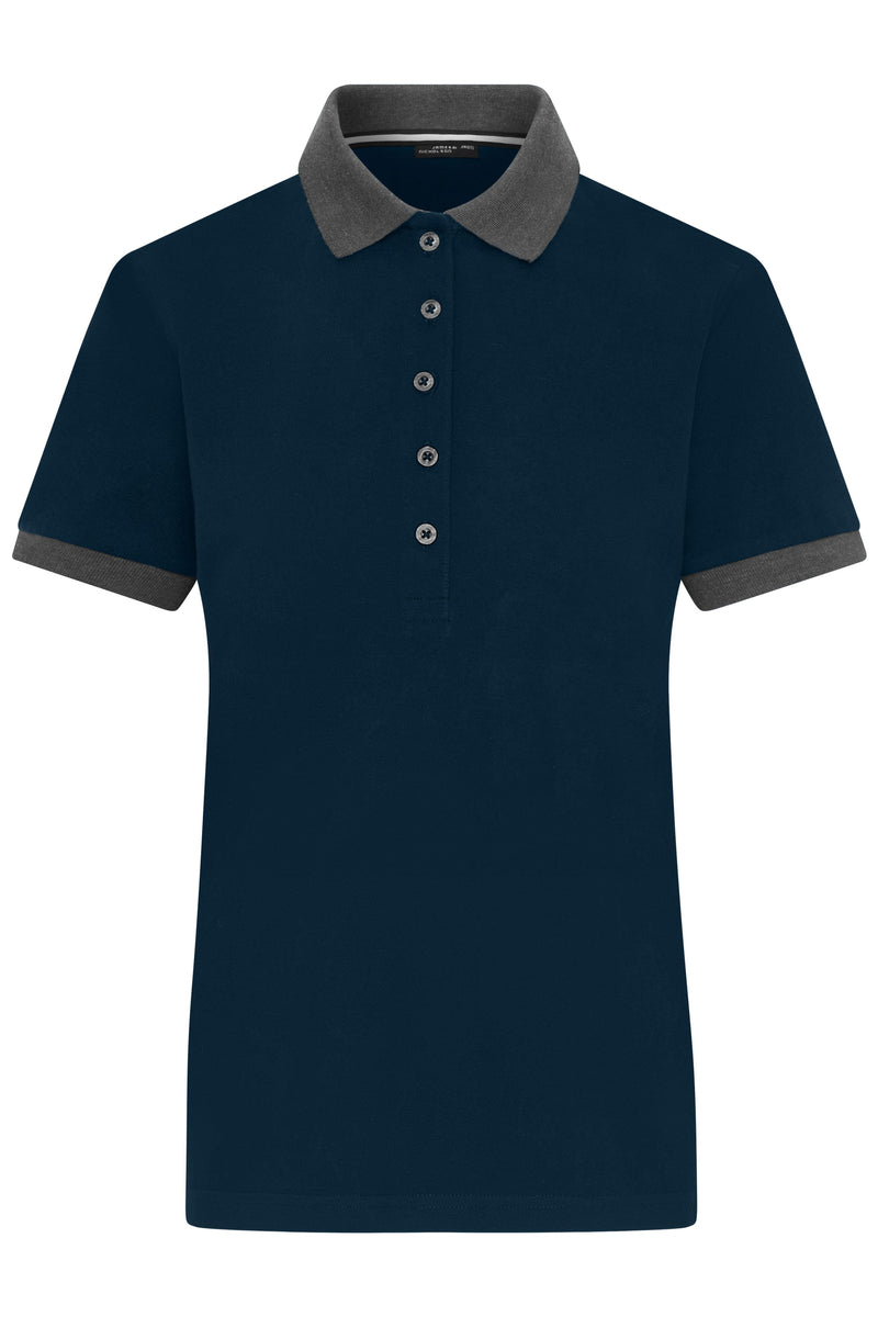 Laden Sie das Bild in Galerie -Viewer, Klassisches Polo mit kontrastfarbigem Kragen und Armbündchen in Piqué-Qualität - Damen - JN1303