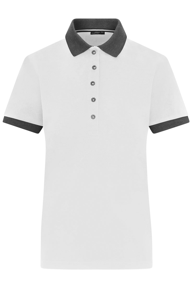 Laden Sie das Bild in Galerie -Viewer, Klassisches Polo mit kontrastfarbigem Kragen und Armbündchen in Piqué-Qualität - Damen - JN1303
