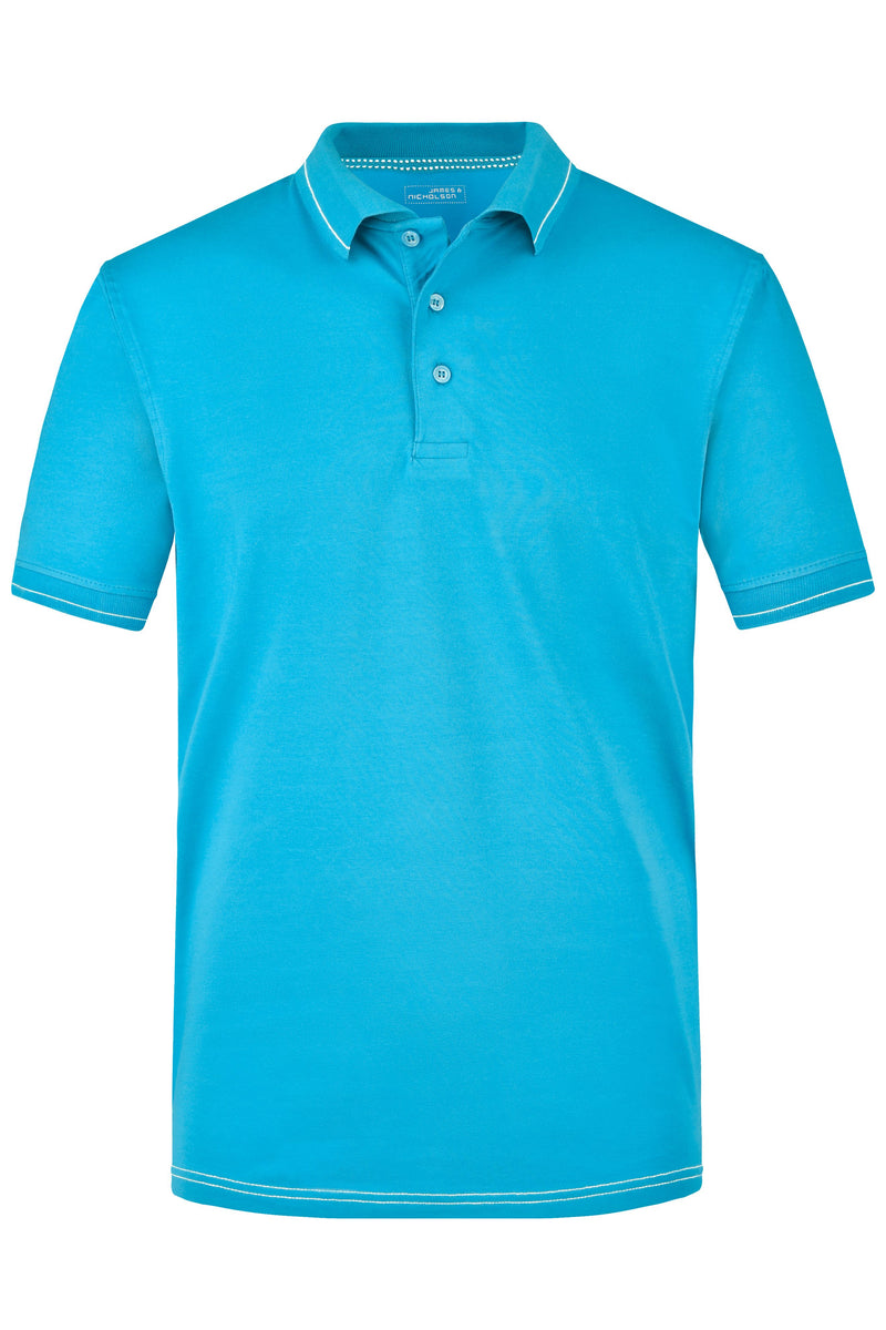 Laden Sie das Bild in Galerie -Viewer, Hochwertiges Poloshirt mit Kontraststreifen - Herren - JN569