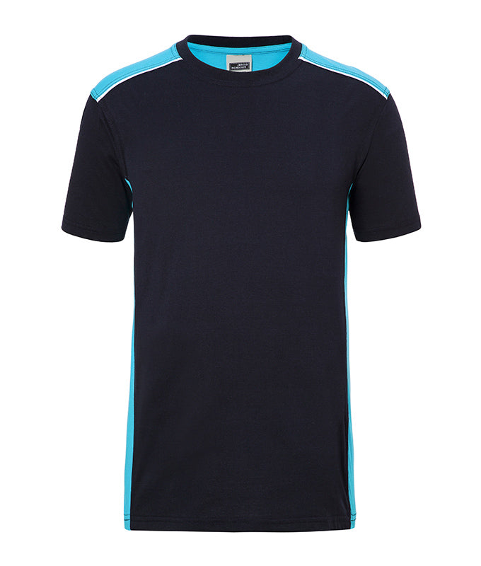 Laden Sie das Bild in Galerie -Viewer, Strapazierfähiges und pflegeleichtes T-Shirt mit Kontrasteinsätzen - JN860