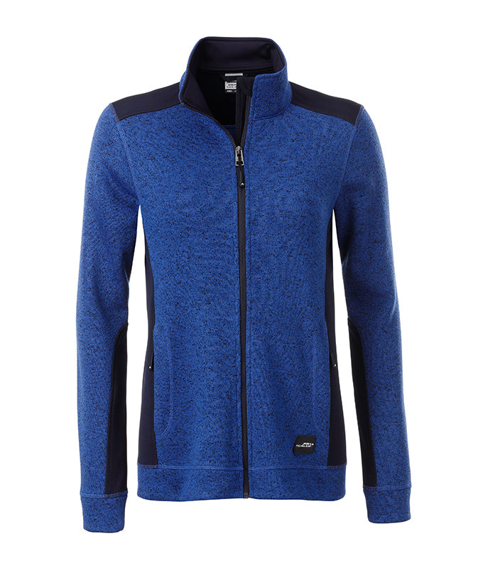 Laden Sie das Bild in Galerie -Viewer, Pflegeleichte Strickfleece Jacke im Materialmix - JN861