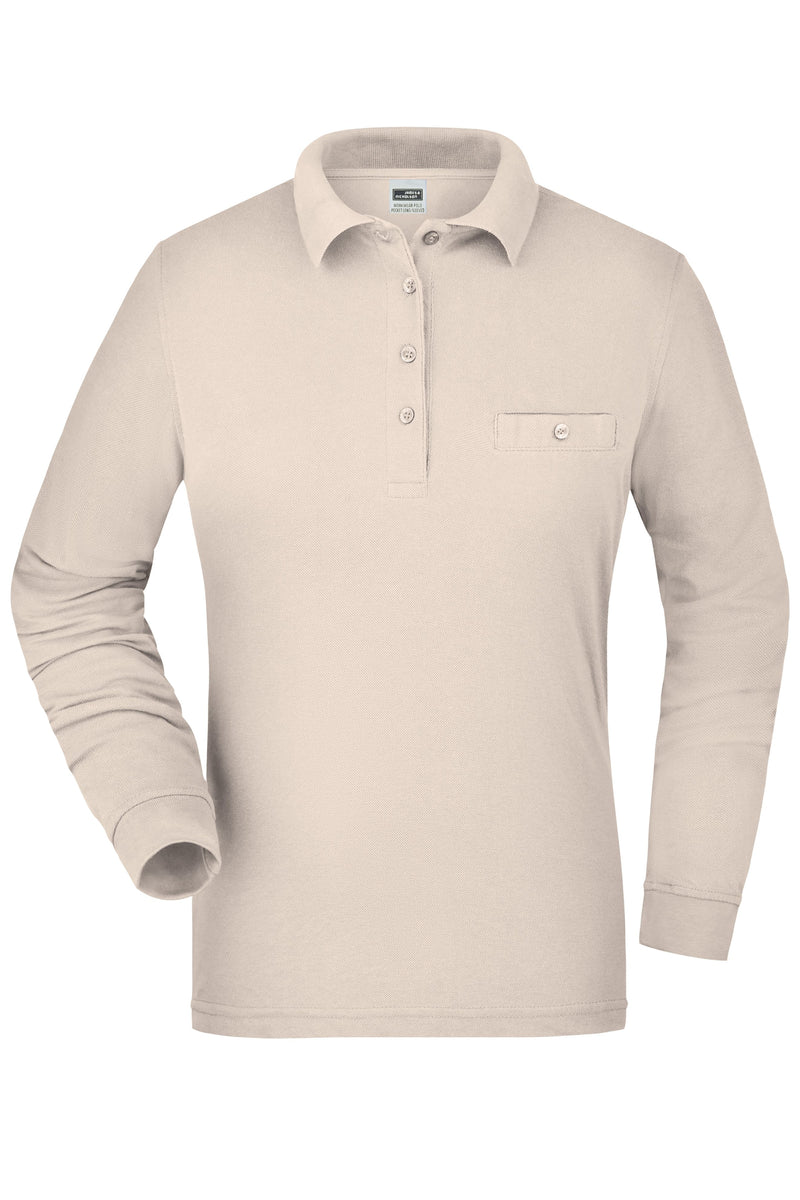 Laden Sie das Bild in Galerie -Viewer, Pflegeleichtes und strapazierfähiges Langarm Polo mit Brusttasche - JN865