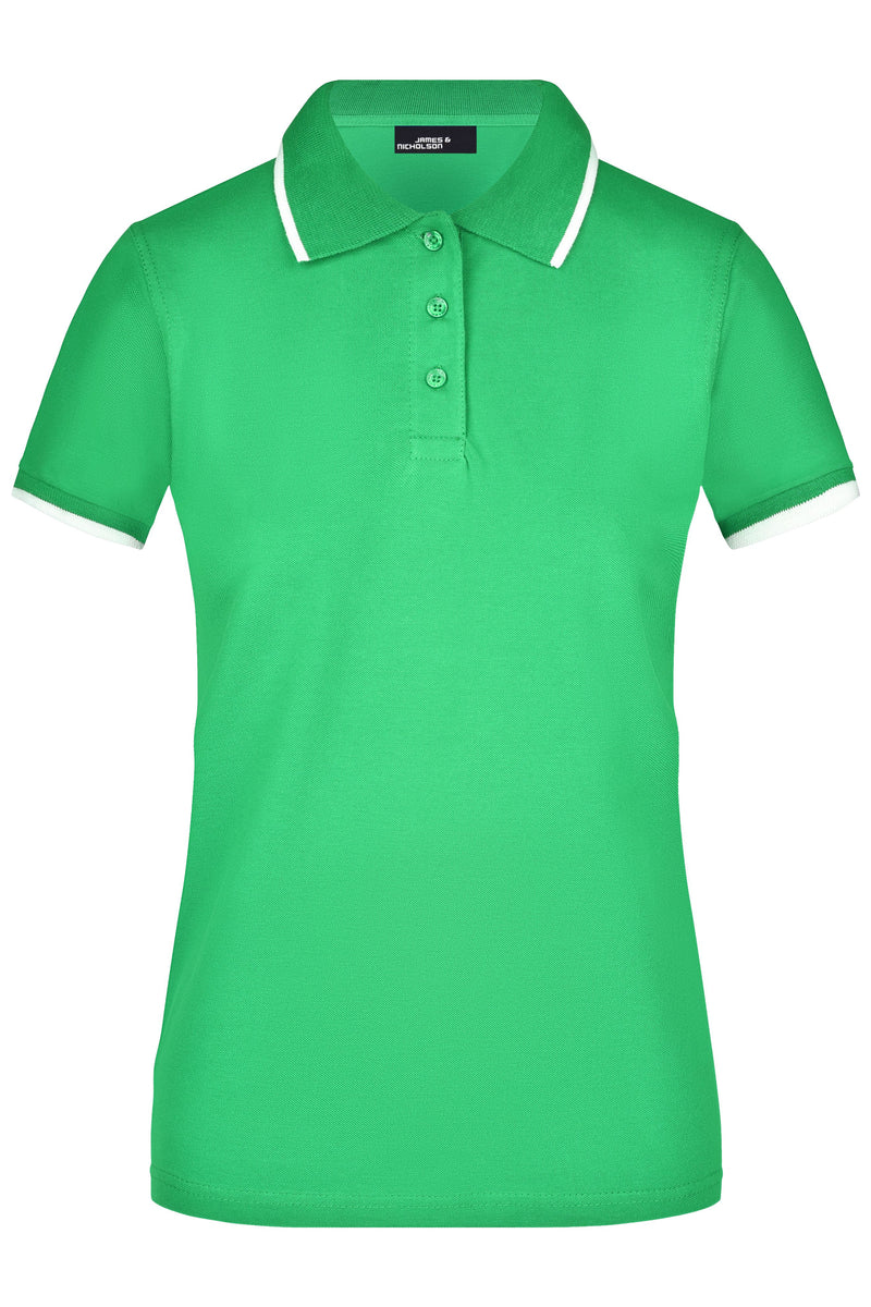 Laden Sie das Bild in Galerie -Viewer, Hochwertiges Piqué-Polohemd mit Kontraststreifen - Damen - JN934