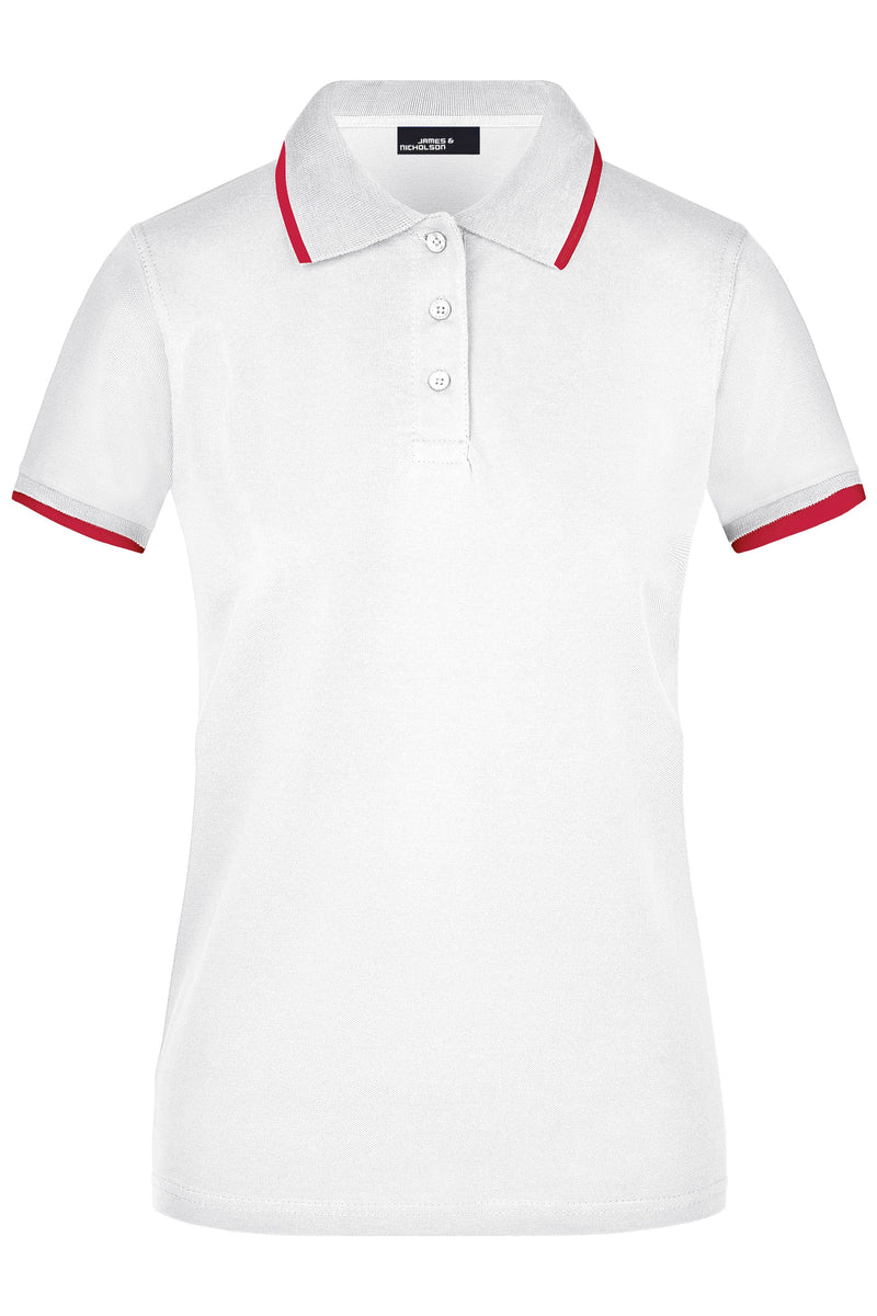 Laden Sie das Bild in Galerie -Viewer, Hochwertiges Piqué-Polohemd mit Kontraststreifen - Damen - JN934