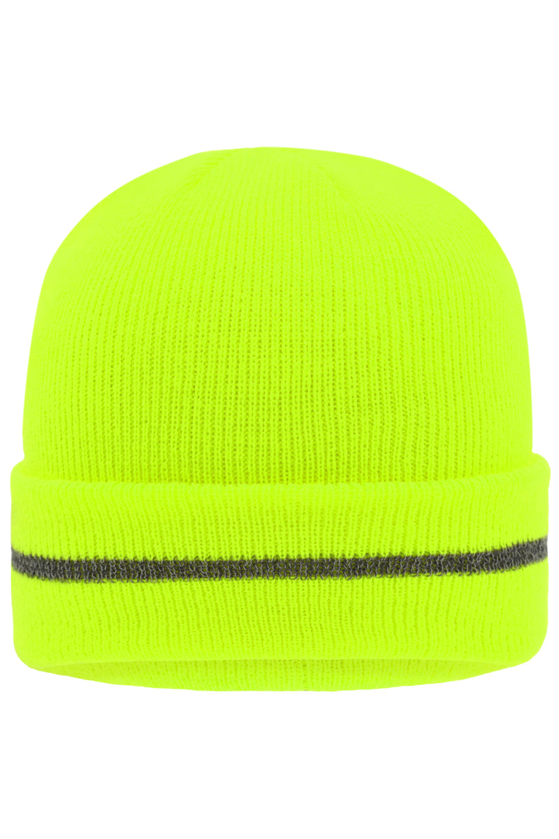 Laden Sie das Bild in Galerie -Viewer, Klassische Strickmütze mit einem reflektierenden Streifen im Umschlag - MB7141