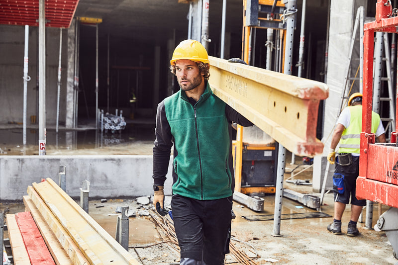 Laden Sie das Bild in Galerie -Viewer, Strapazierfähige Fleece Weste im Materialmix - JN856