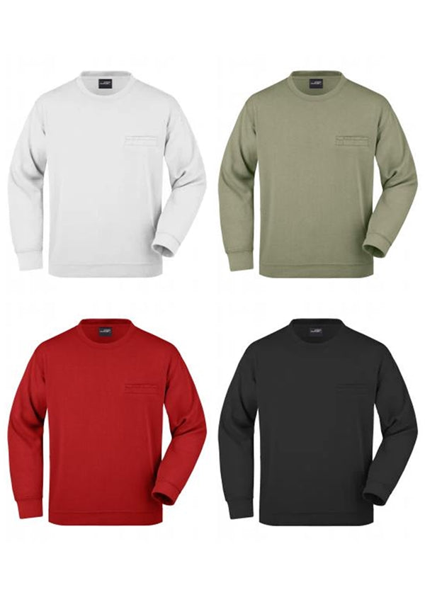 Laden Sie das Bild in Galerie -Viewer, Klassisches Sweatshirt mit Brusttasche - JN924