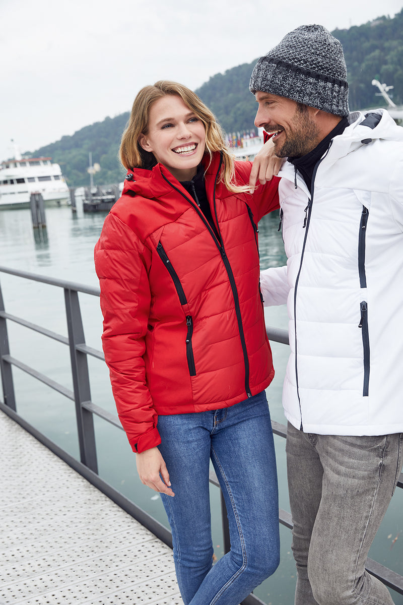 Laden Sie das Bild in Galerie -Viewer, Thermojacke in attraktivem Materialmix - JN1049