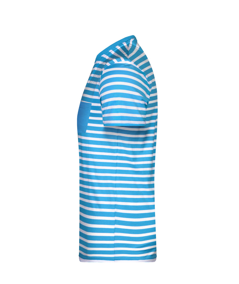 Laden Sie das Bild in Galerie -Viewer, T-Shirt in maritimem Look mit Brusttasche - 8028