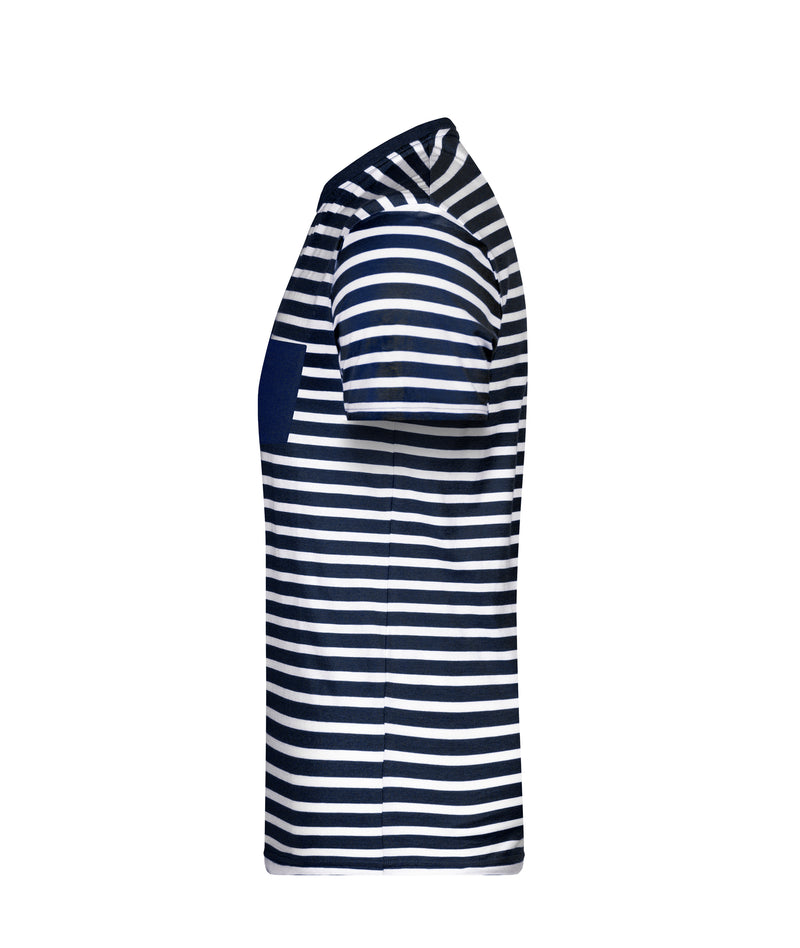 Laden Sie das Bild in Galerie -Viewer, T-Shirt in maritimem Look mit Brusttasche - 8028