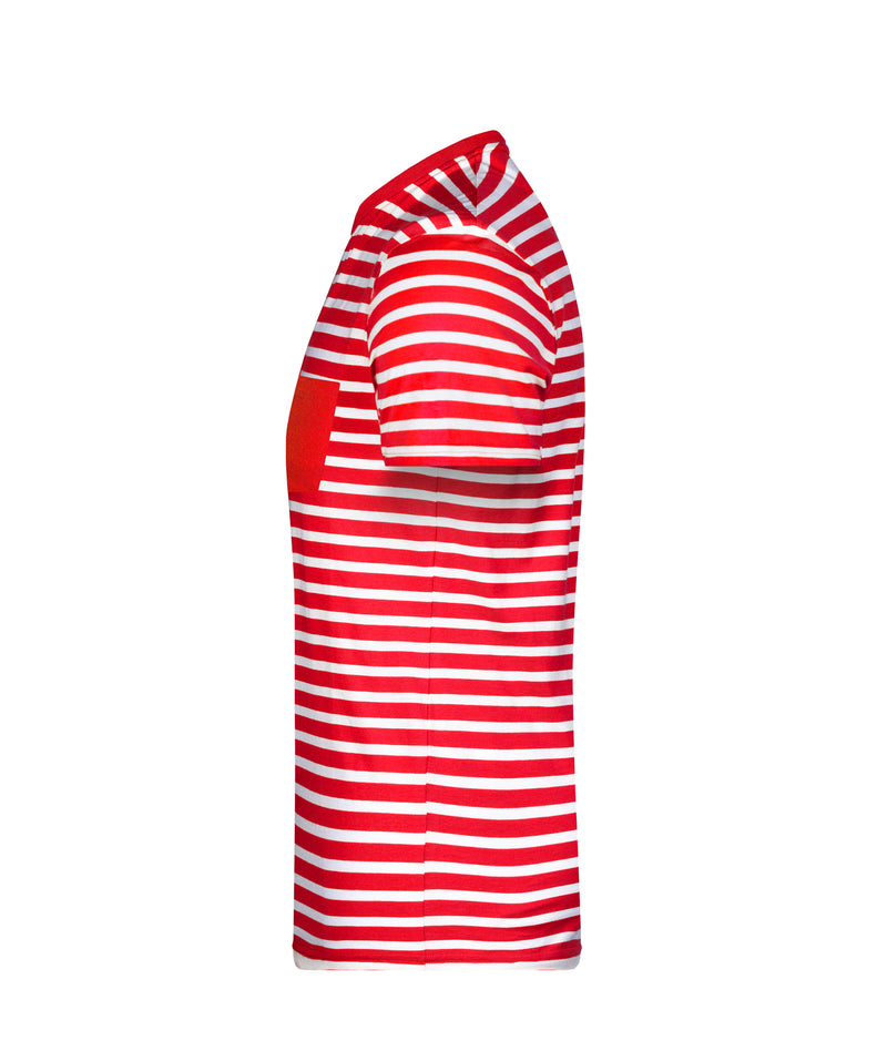 Laden Sie das Bild in Galerie -Viewer, T-Shirt in maritimem Look mit Brusttasche - 8028