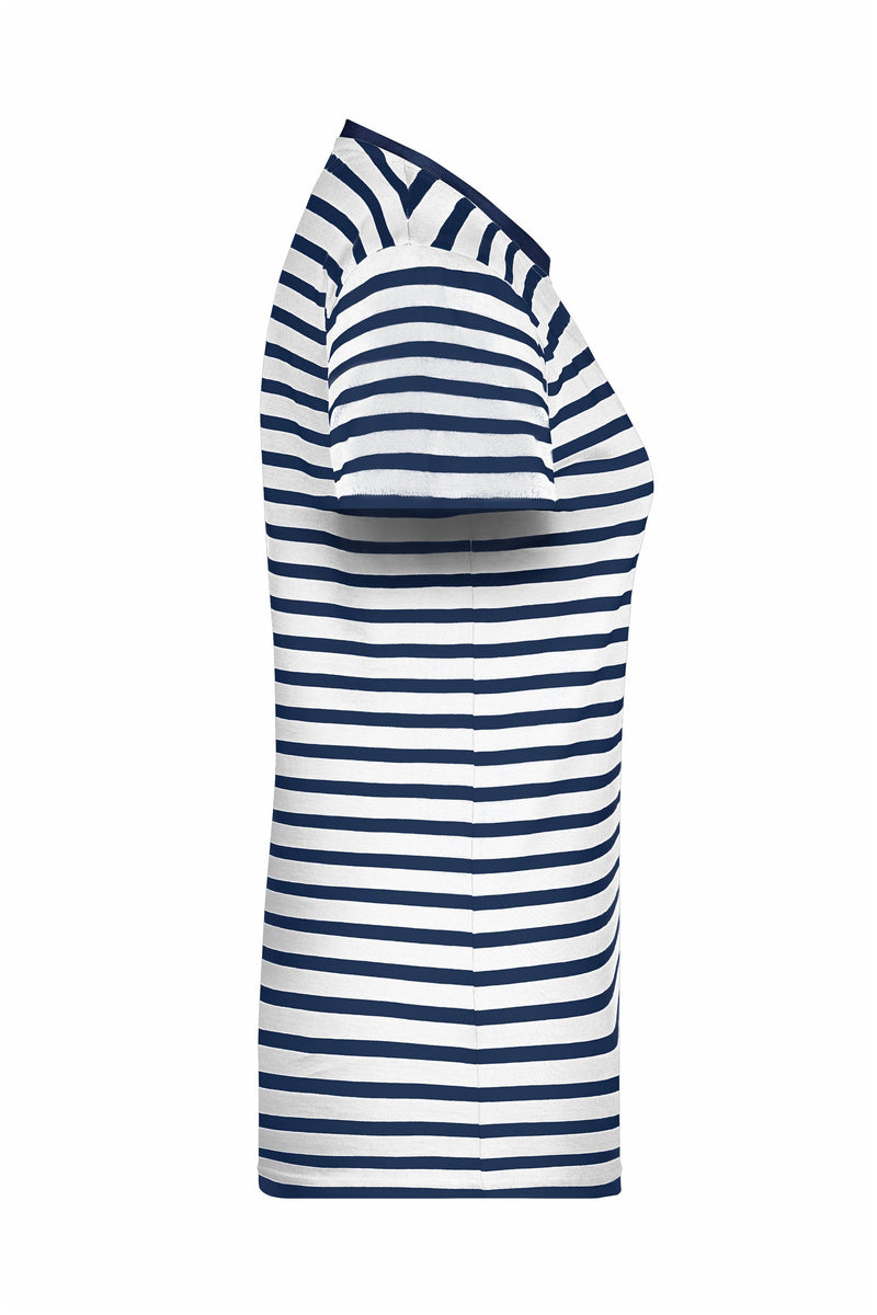 Laden Sie das Bild in Galerie -Viewer, T-Shirt in maritimem Look mit Brusttasche - 8027