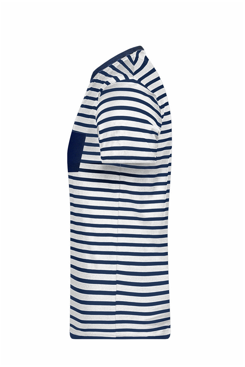 Laden Sie das Bild in Galerie -Viewer, T-Shirt in maritimem Look mit Brusttasche - 8028