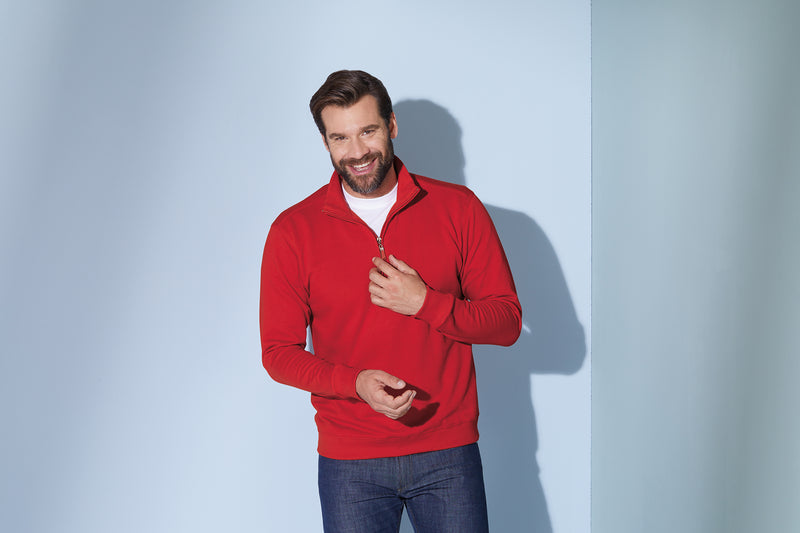 Laden Sie das Bild in Galerie -Viewer, Sweatshirt mit Stehkragen und kurzem Reißverschluss - JN352