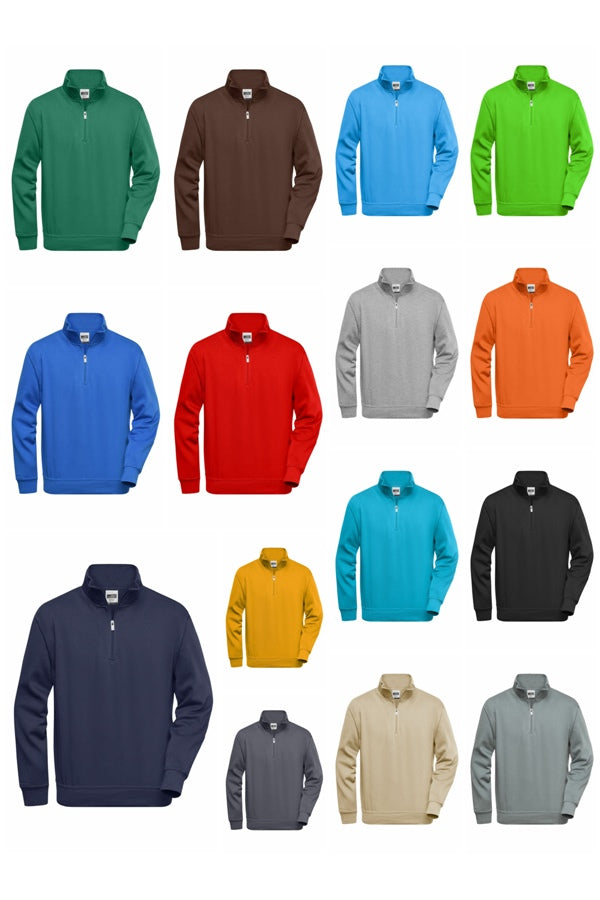 Laden Sie das Bild in Galerie -Viewer, Sweatshirt mit Stehkragen und Reißverschluss - JN831