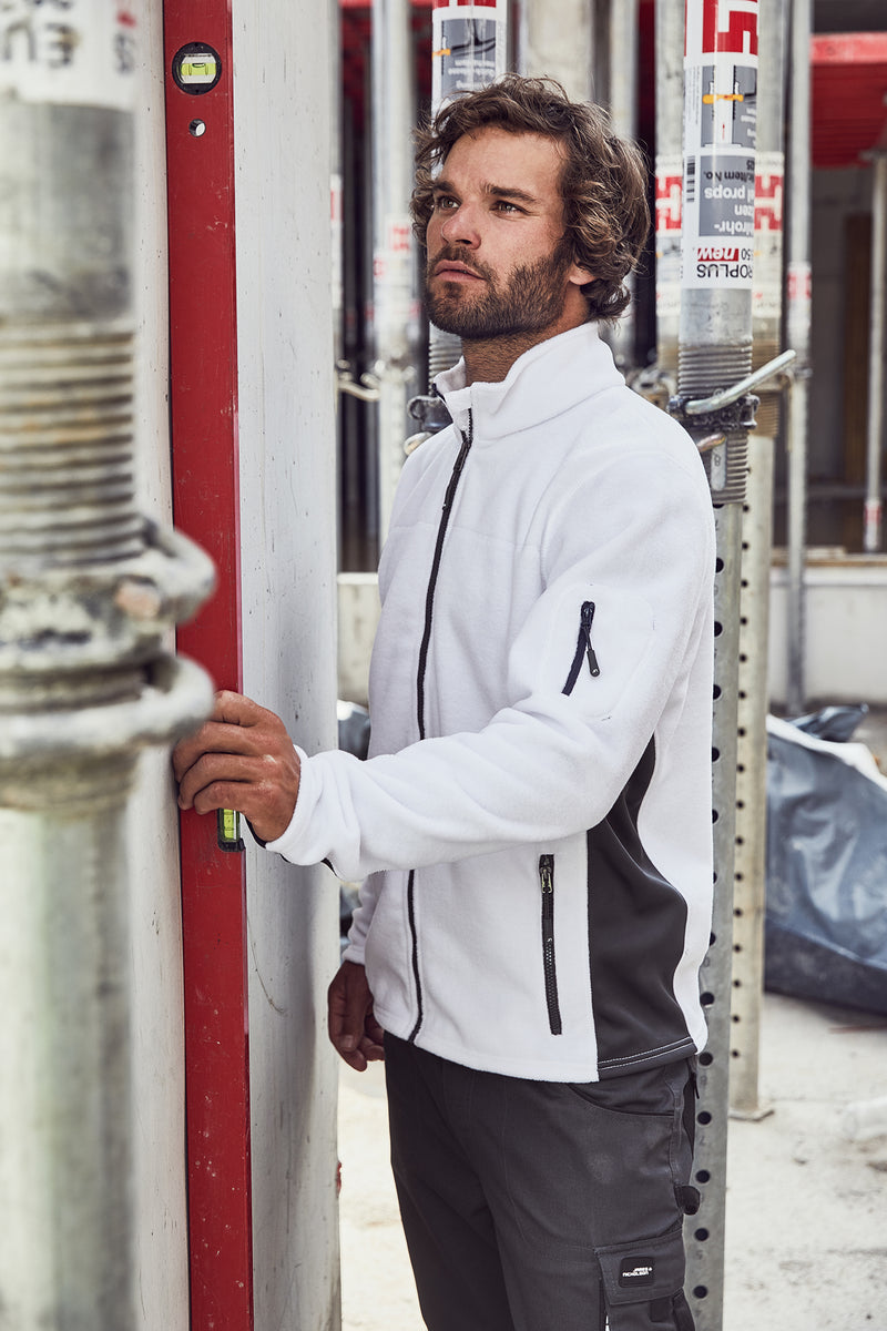 Laden Sie das Bild in Galerie -Viewer, Strapazierfähige Fleece Jacke im Materialmix - JN842