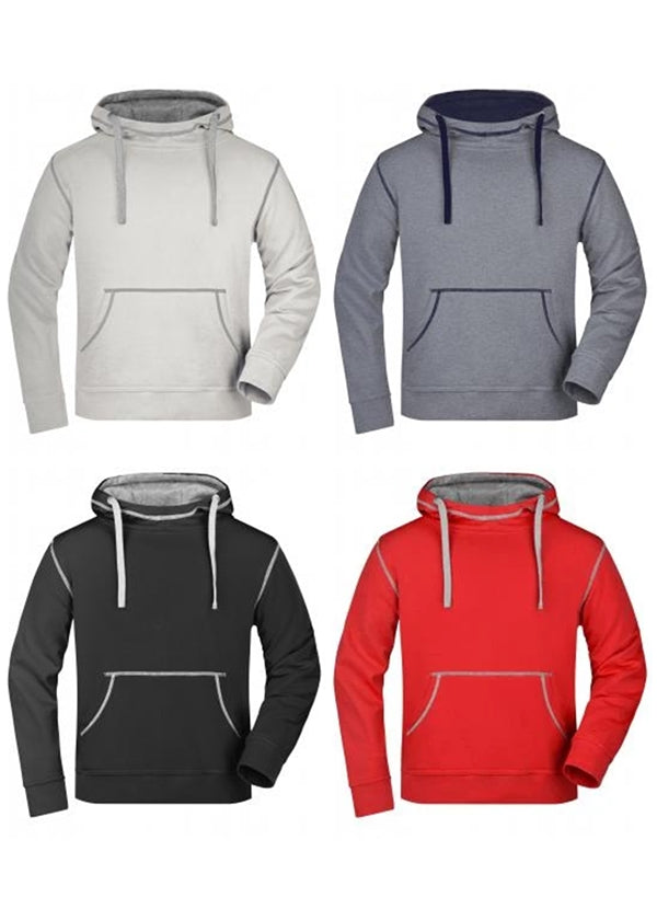 Laden Sie das Bild in Galerie -Viewer, Kapuzensweat mit modischen Kontrastnähten - Herren - JN961