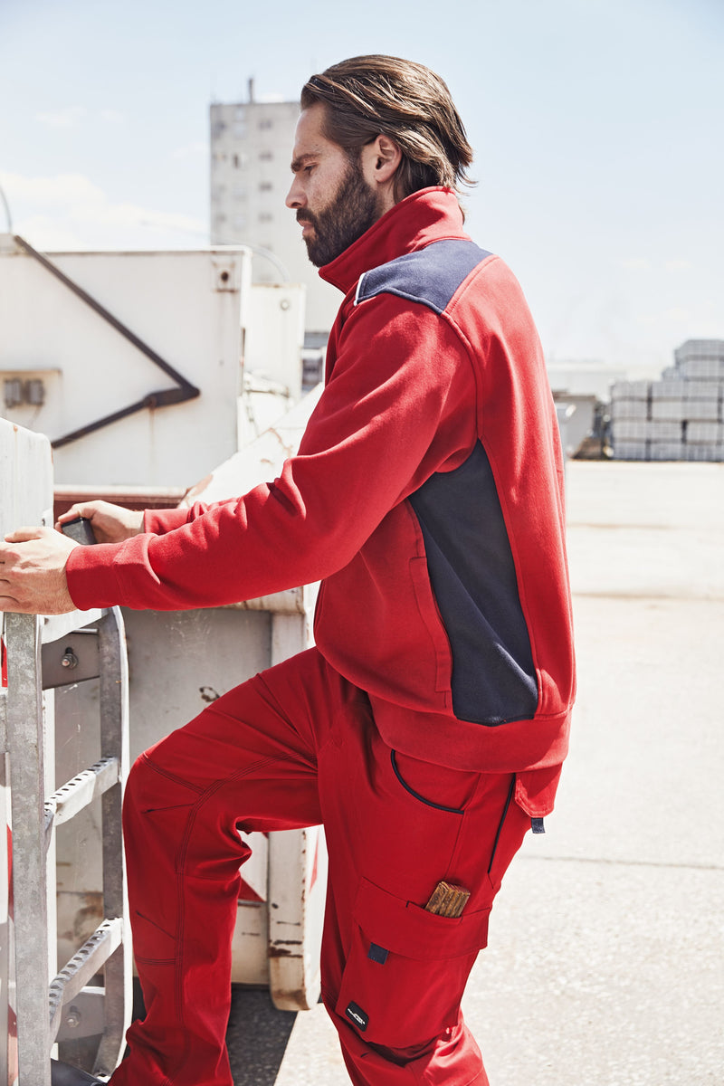 Laden Sie das Bild in Galerie -Viewer, Sweat-Jacke mit Stehkragen und Kontrasteinsätzen - JN870