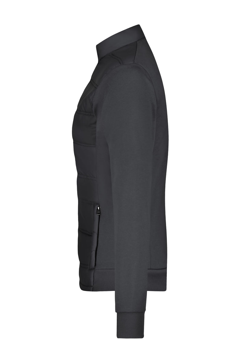 Laden Sie das Bild in Galerie -Viewer, Modische Sweat Jacke in attraktivem Materialmix - JN1123