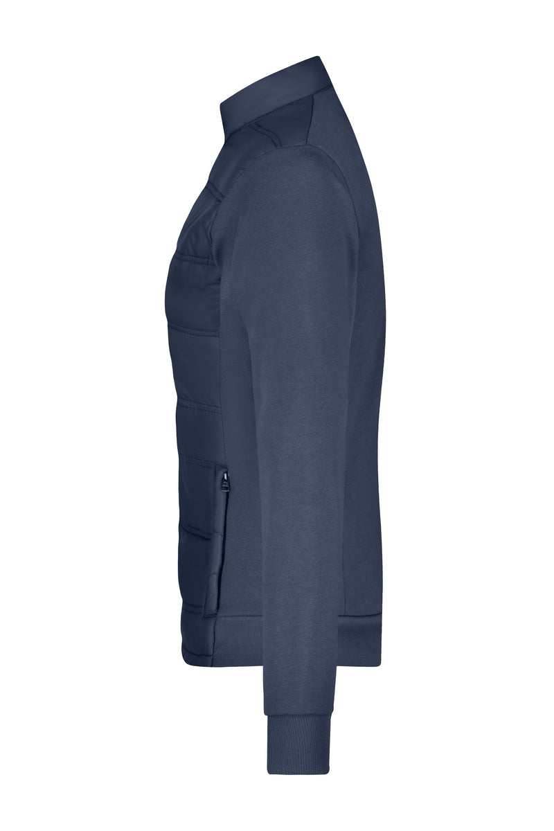 Laden Sie das Bild in Galerie -Viewer, Modische Sweat Jacke in attraktivem Materialmix - JN1123