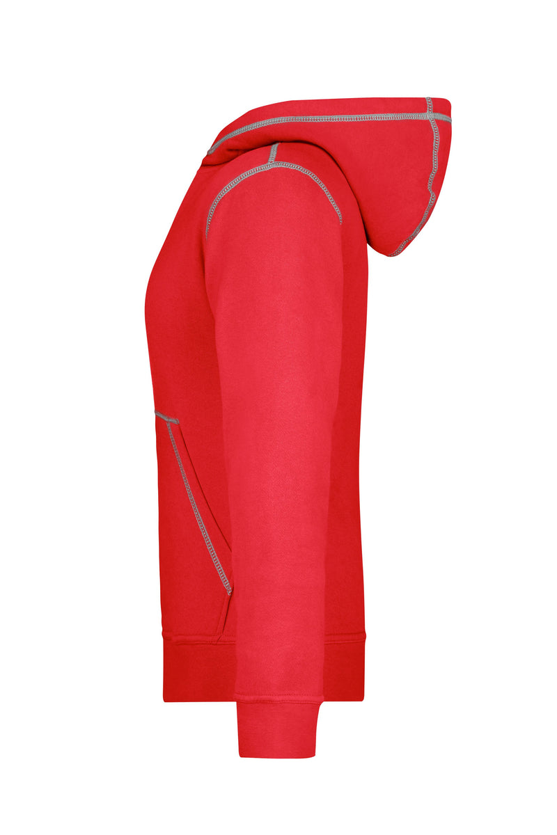 Laden Sie das Bild in Galerie -Viewer, Kapuzensweat mit modischen Kontrastnähten - Damen - JN960