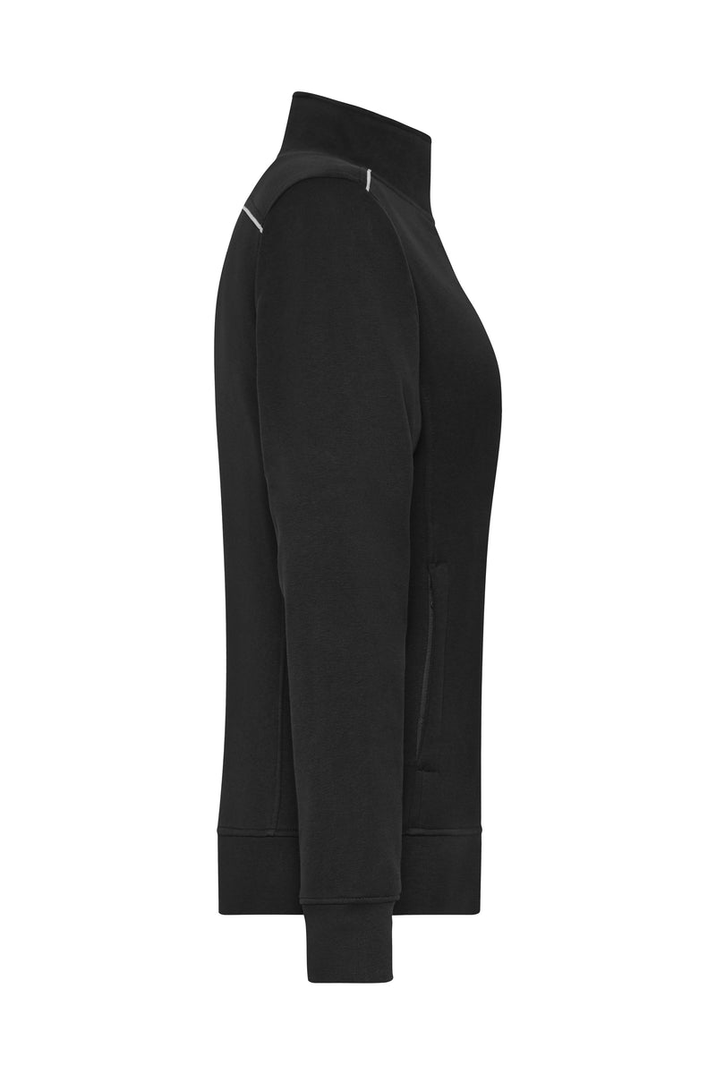 Laden Sie das Bild in Galerie -Viewer, Sweat-Jacke mit Stehkragen und Kontrastpaspel - JN893