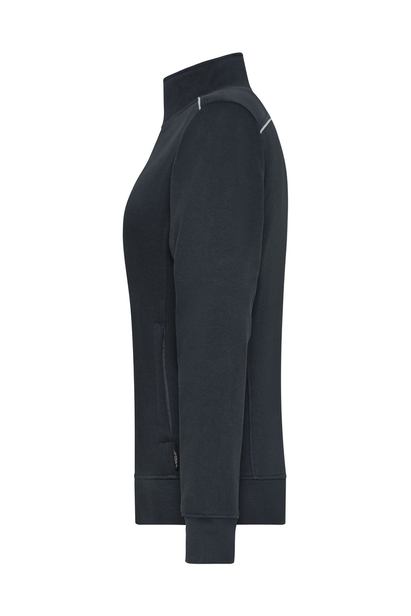 Laden Sie das Bild in Galerie -Viewer, Sweat-Jacke mit Stehkragen und Kontrastpaspel - JN893