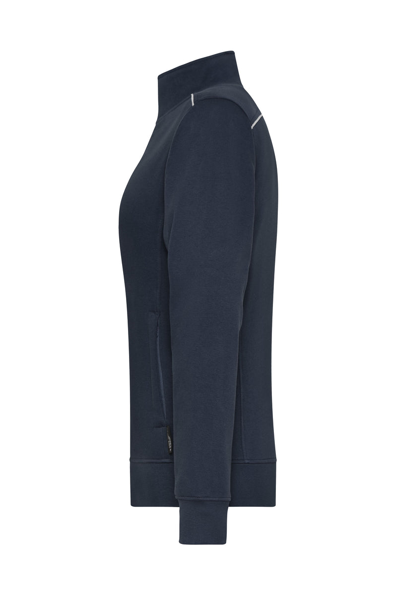 Laden Sie das Bild in Galerie -Viewer, Sweat-Jacke mit Stehkragen und Kontrastpaspel - JN893