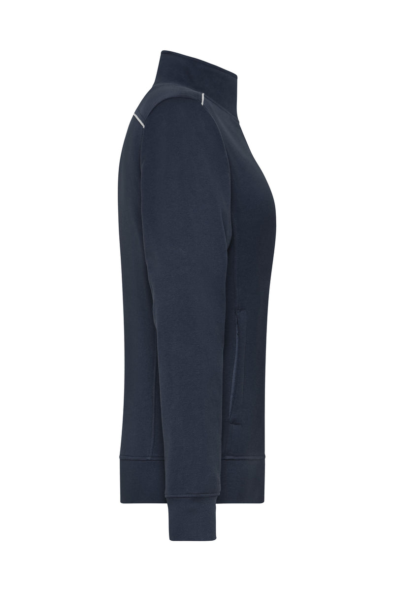 Laden Sie das Bild in Galerie -Viewer, Sweat-Jacke mit Stehkragen und Kontrastpaspel - JN893