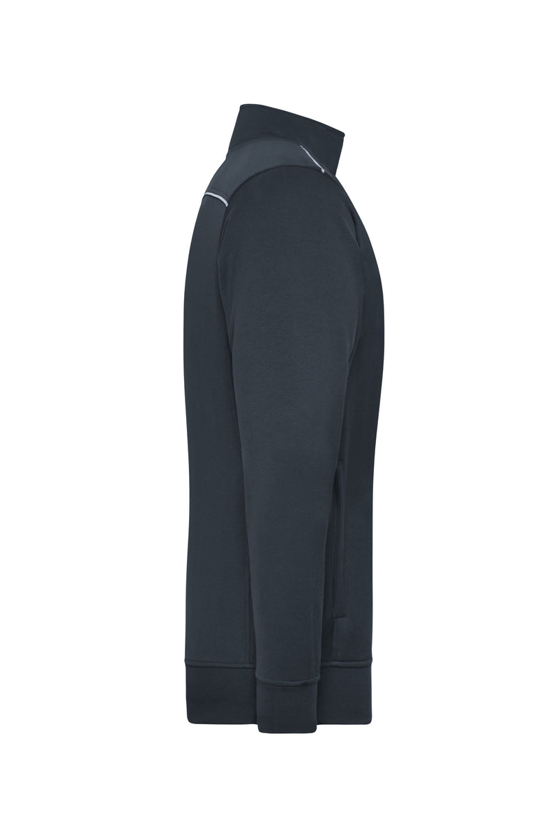 Laden Sie das Bild in Galerie -Viewer, Sweat-Jacke mit Stehkragen und Kontrastpaspel - JN894