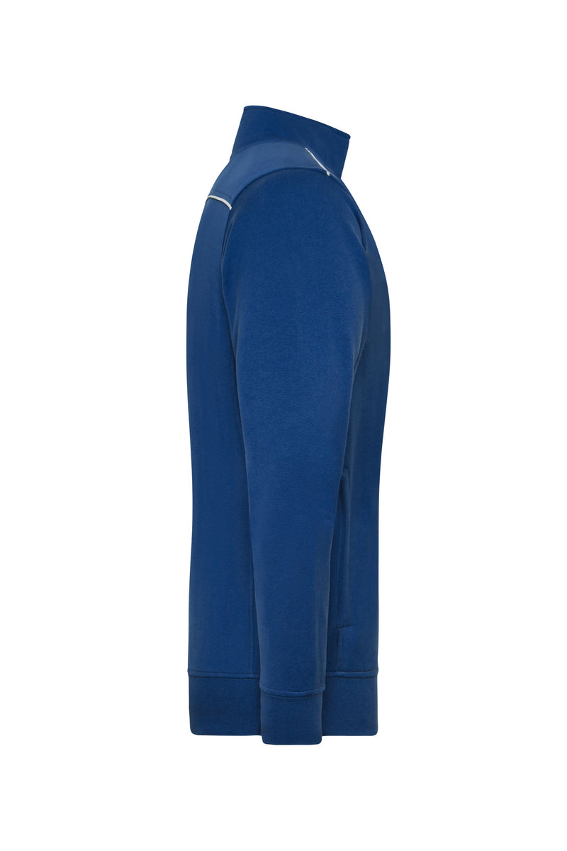 Laden Sie das Bild in Galerie -Viewer, Sweat-Jacke mit Stehkragen und Kontrastpaspel - JN894