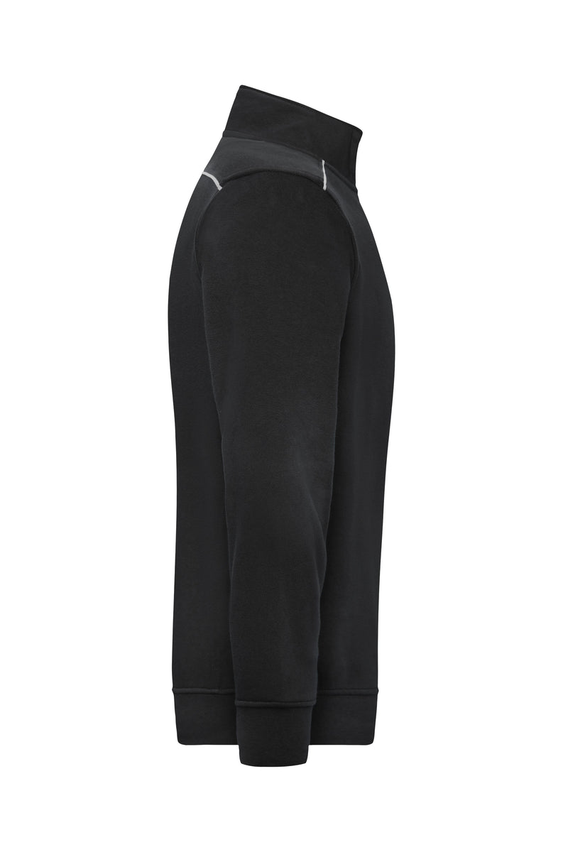 Laden Sie das Bild in Galerie -Viewer, Sweatshirt mit Stehkragen, Reißverschluss und Kontrastpaspel - JN895