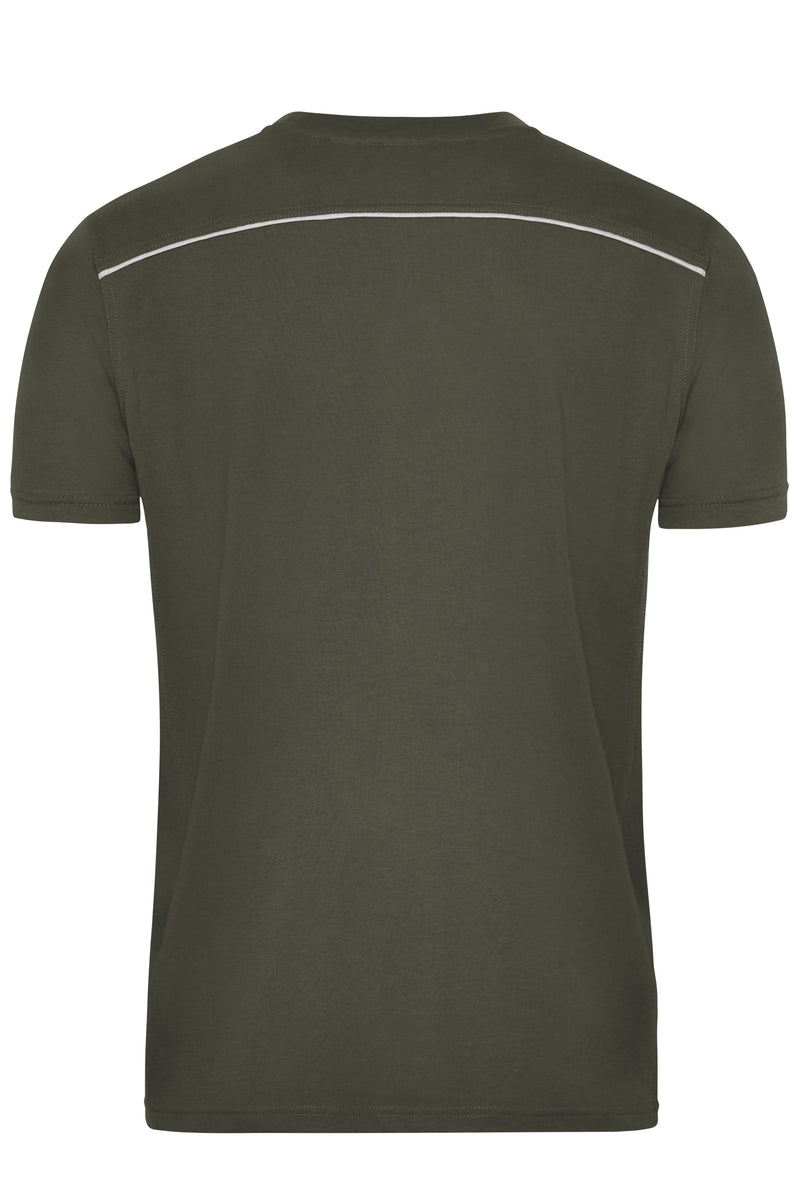 Laden Sie das Bild in Galerie -Viewer, Strapazierfähiges und pflegeleichtes T-shirt mit Kontrastpaspel - JN890