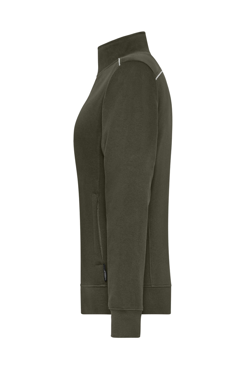 Laden Sie das Bild in Galerie -Viewer, Sweat-Jacke mit Stehkragen und Kontrastpaspel - JN893