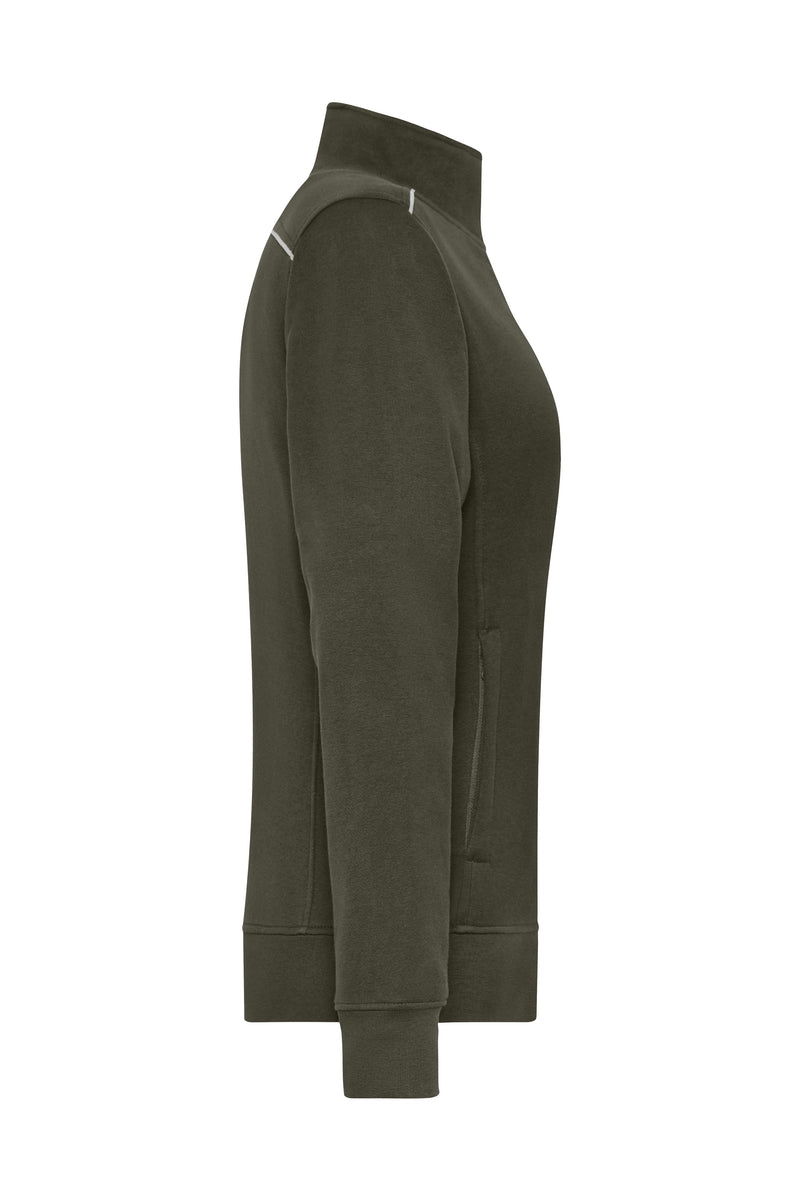 Laden Sie das Bild in Galerie -Viewer, Sweat-Jacke mit Stehkragen und Kontrastpaspel - JN893