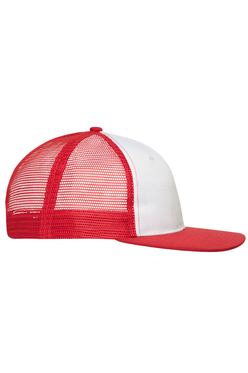 Laden Sie das Bild in Galerie -Viewer, Trendiges 6 Panel Mesh Cap mit flachem Schild aus Polycotton - MB6240