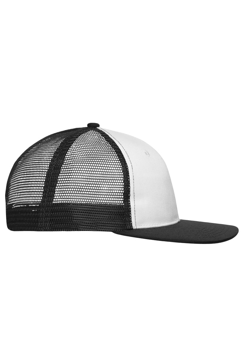 Laden Sie das Bild in Galerie -Viewer, Trendiges 6 Panel Mesh Cap mit flachem Schild aus Polycotton - MB6240